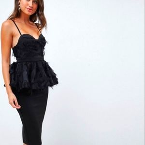 ASOS midi peplum dress